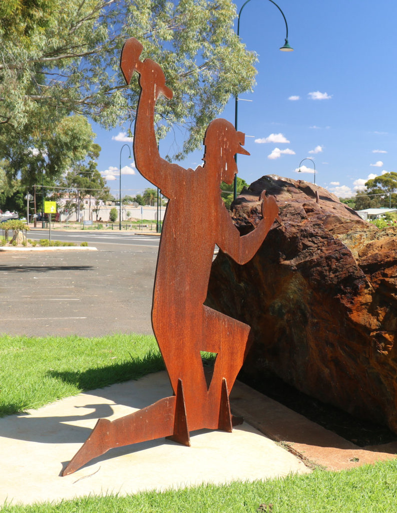 Miner Silhouette Outside the Tourist Information Centre