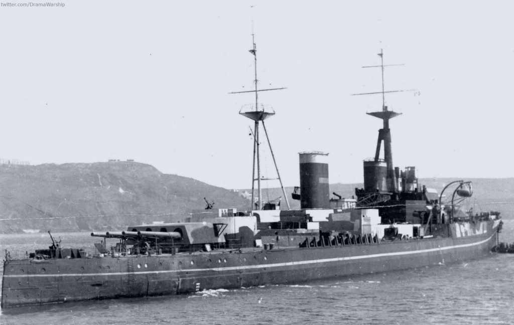 Disguised as HMS Anson, HMS Centurion is ready to depart Loch Long for Canada