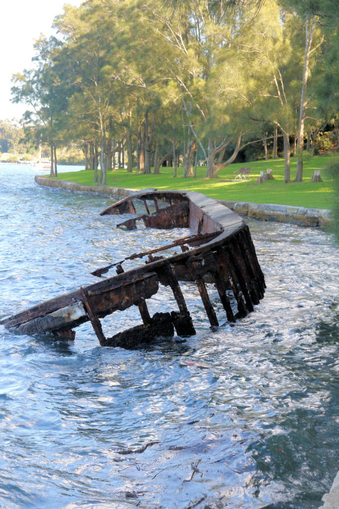 Wrecked Barge at Sawmillers Reserve