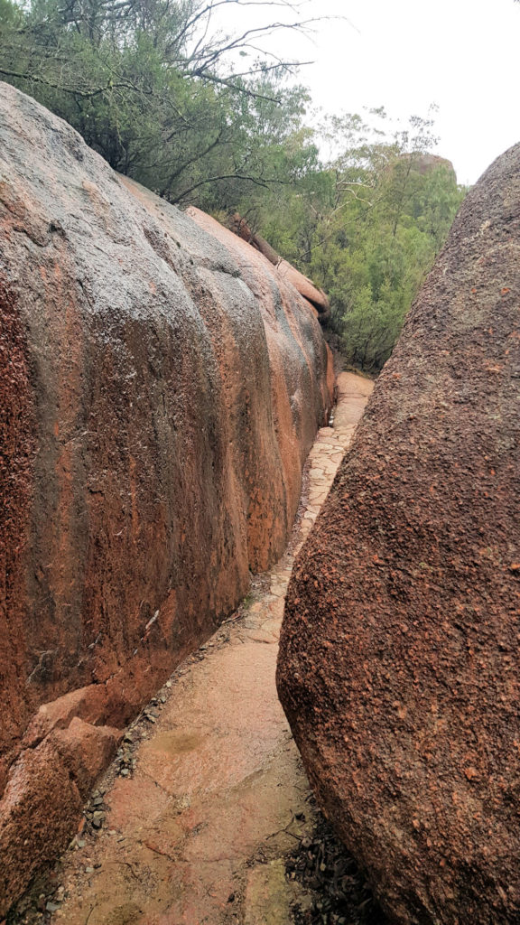 Small Track Between Two Large Boulders