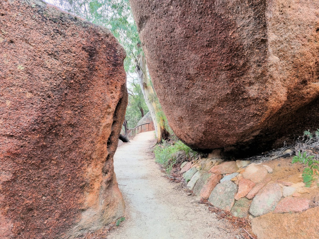 Two Boulders on The Track Going Back Down