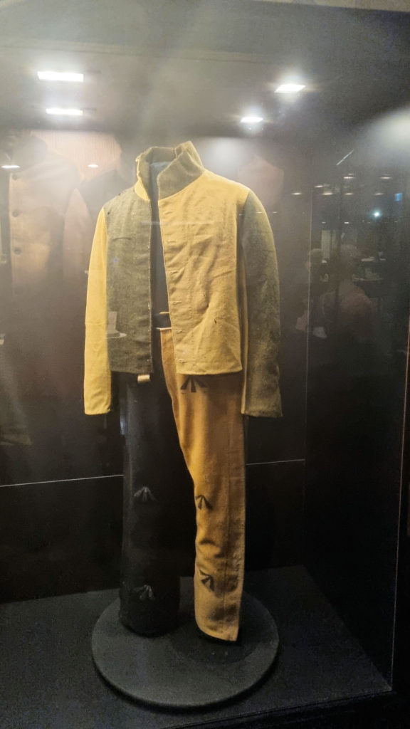 Prisoner's Uniform on Display Inside The Asylum