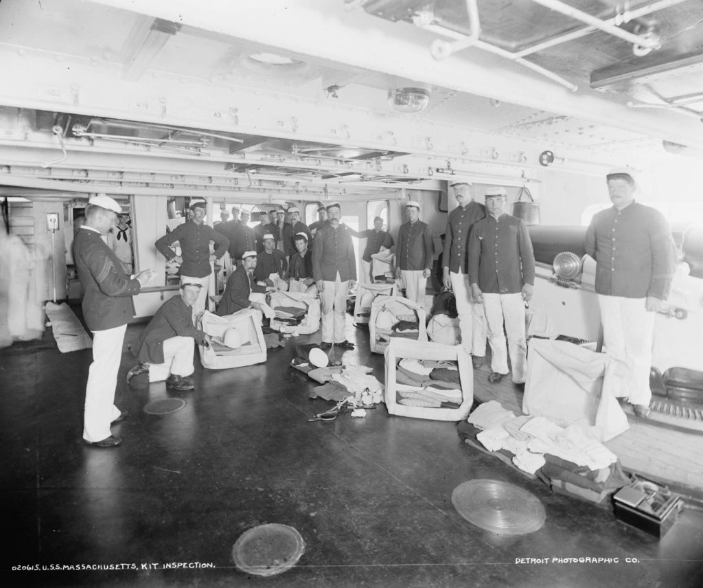 USS Massachusetts (BB-2) kit inspection