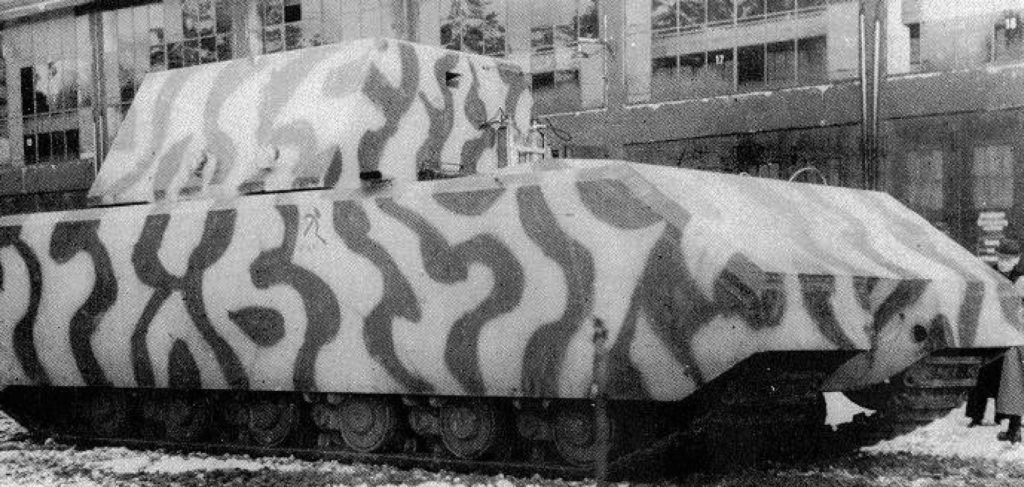 Camouflaged Panzer VIII Maus V1 With Mock-Up Turret