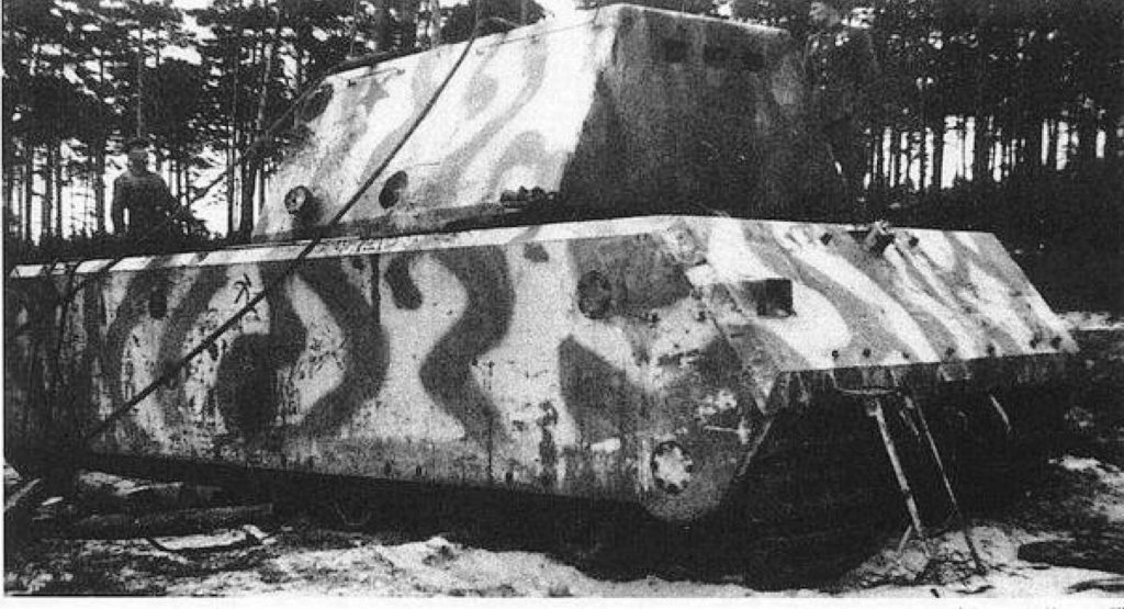 Camouflaged Panzer VIII Maus V1 With Mock-Up Turret