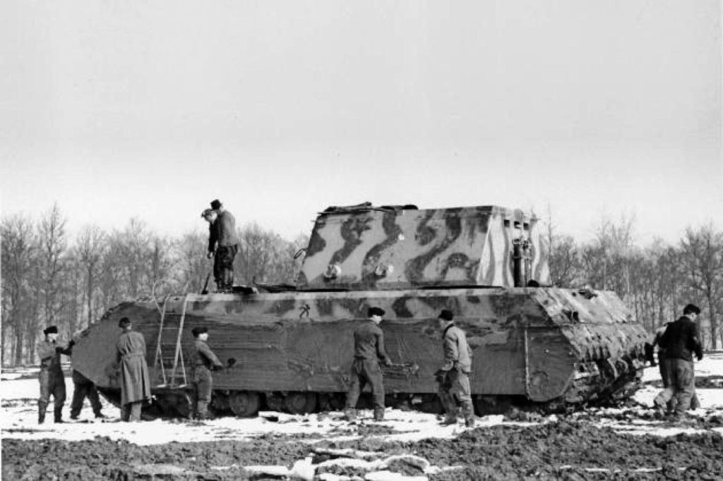 Camouflaged Panzer VIII Maus V1 With Mock-Up Turret