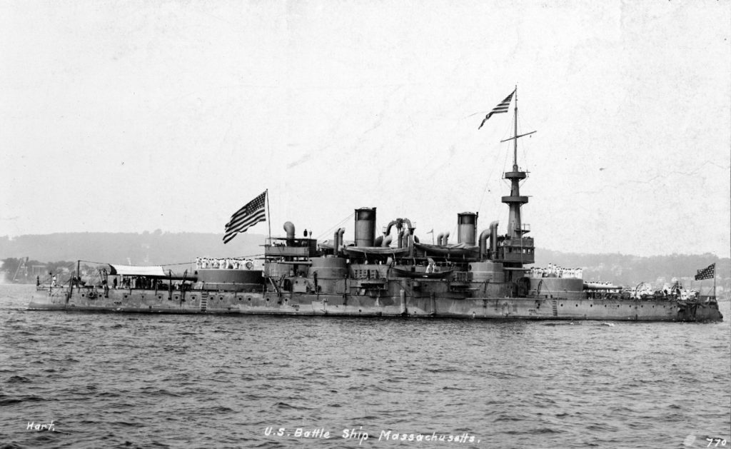 USS Massachusetts (BB-2) off New York August 1898