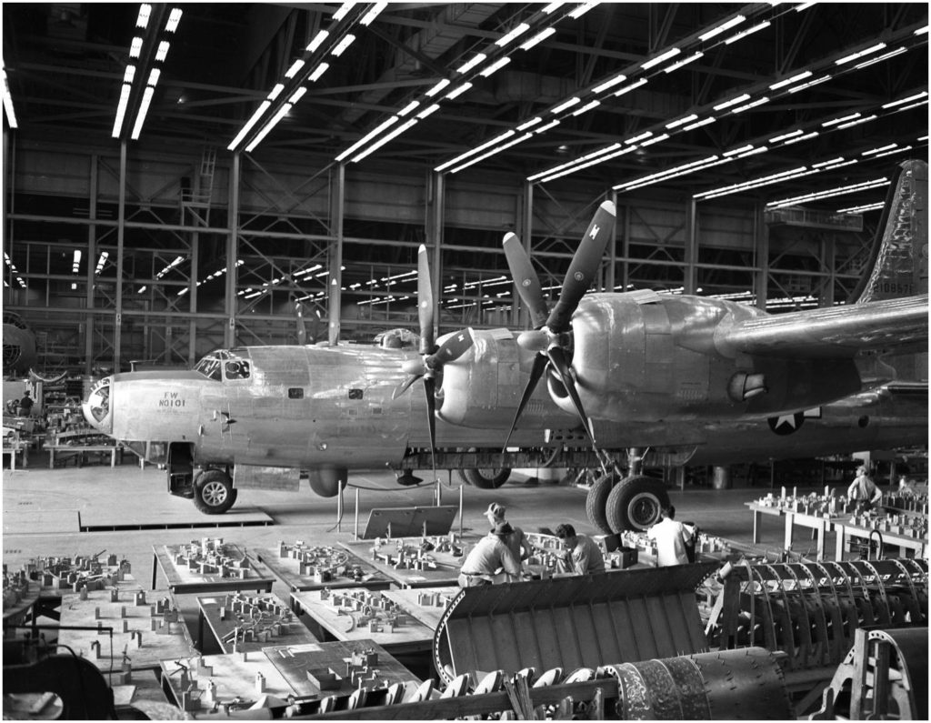 Consolidated B-32 Dominators on the assembly line