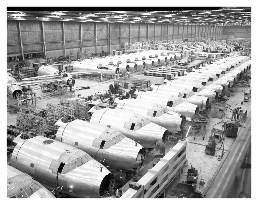 Consolidated B-32 Dominators on the assembly line