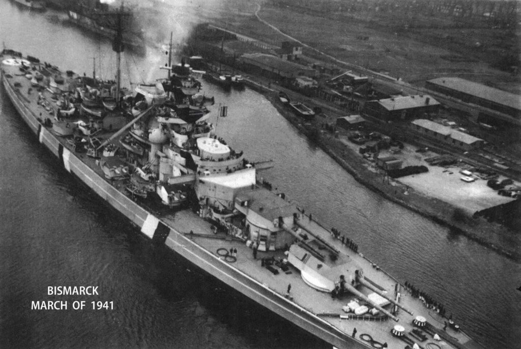 Bismarck from the Rensburger Bridge, March 8, 1941