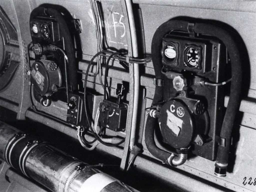 Messerschmitt Me 264 Close-up of two oxygen supply units in the fuselage compartment