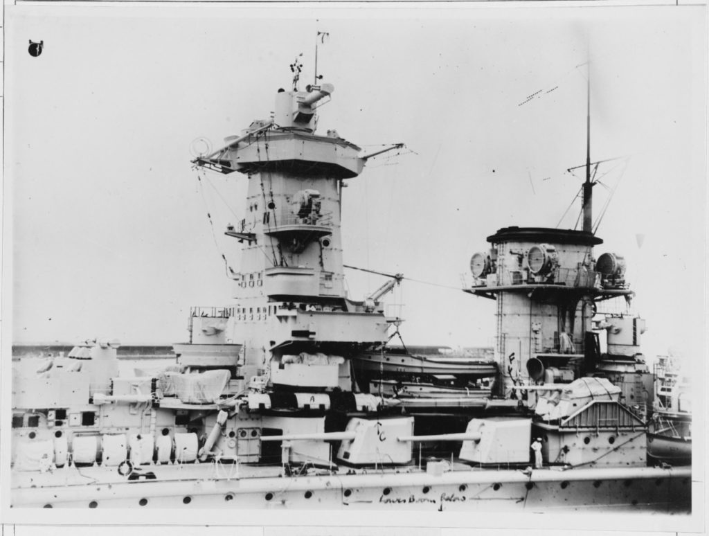 Midship Section Showing Conning Tower, Funnel and Secondary Armament