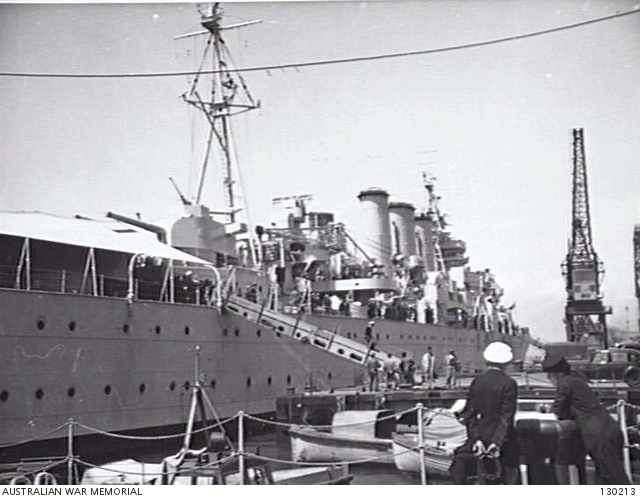 HMAS Shropshire in Portsmouth June 1946