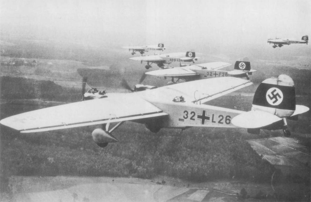 Dornier Do 23G Bombers in Flight