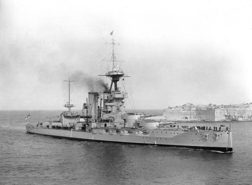 HMS Benbow (1913) in Malta, 1920s