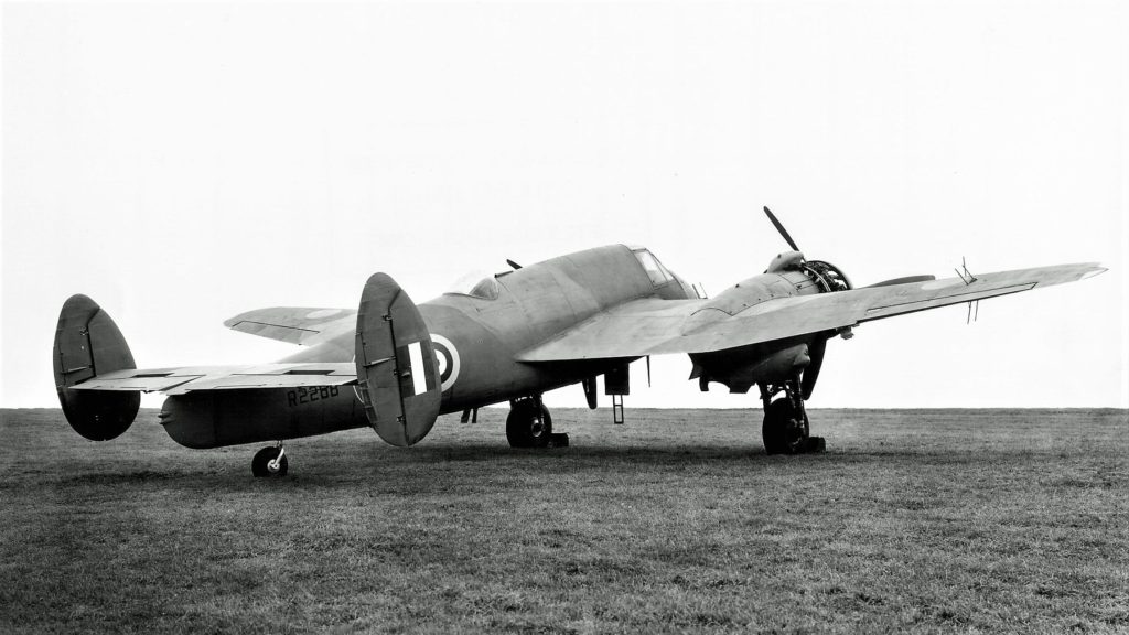 Bristol Beaufighter IF R2268 modified with twin fins to improve single engine flight characteristics