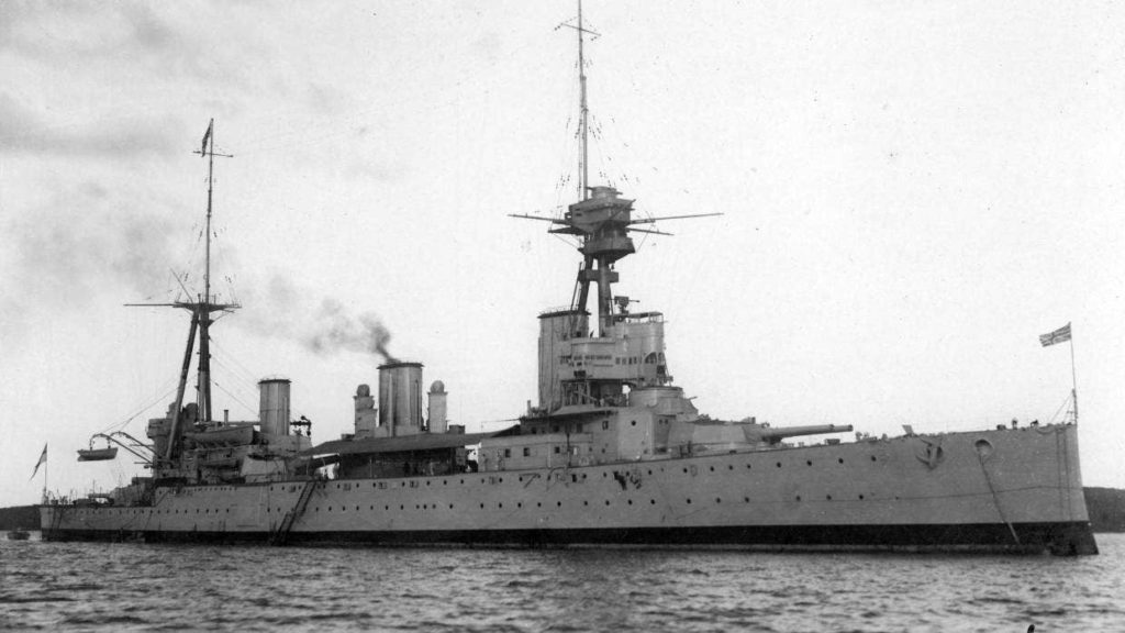 HMS New Zealand during a tour of New Zealand in 1913