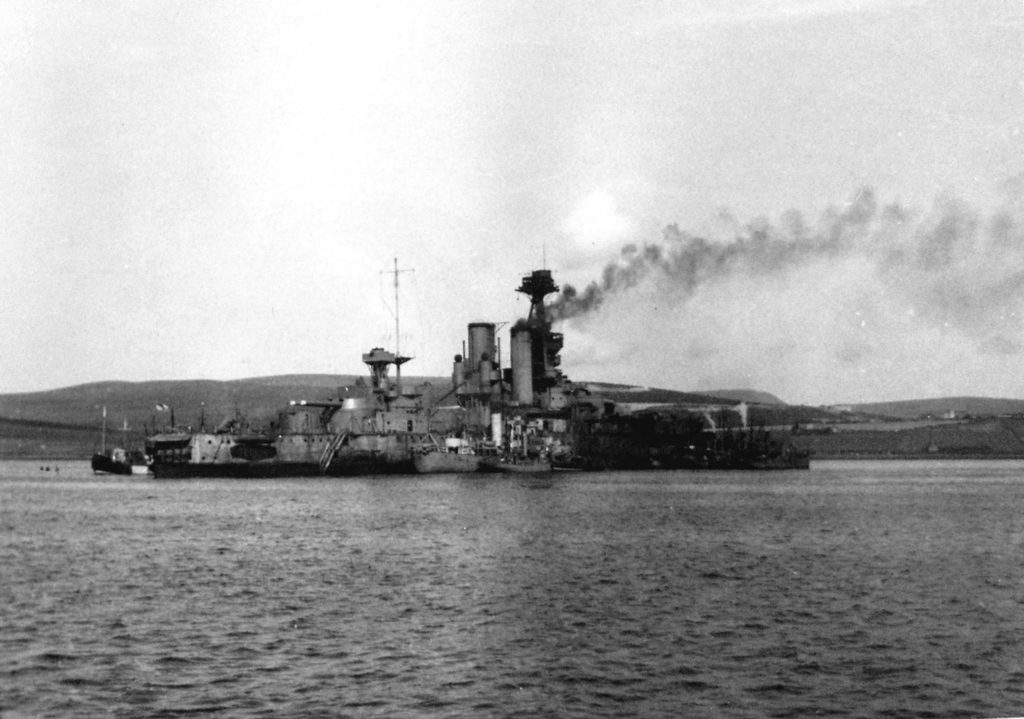 HMS Iron Duke in Longhope During World War Two