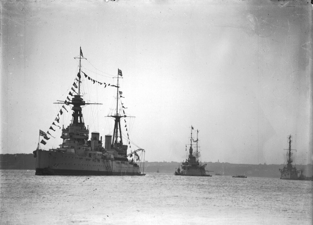 HMS New Zealand in Sydney Harbour 1 June 1919