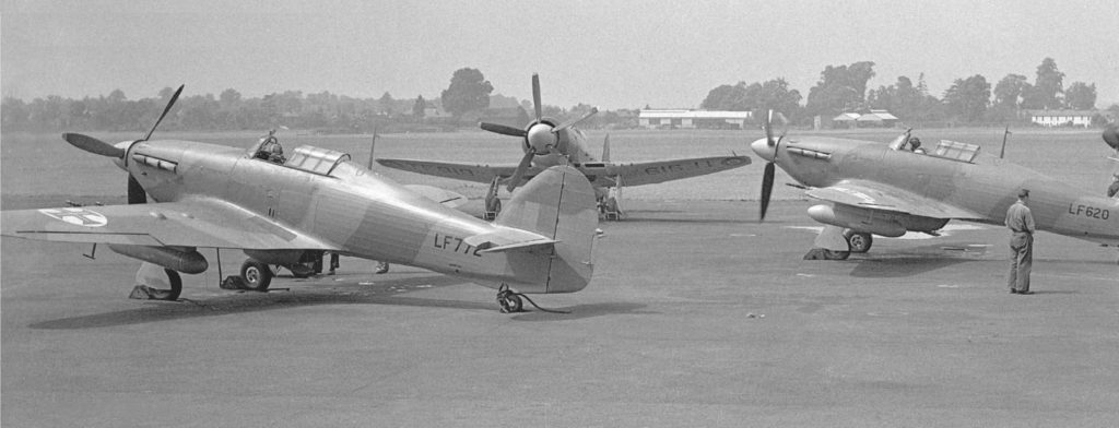 Hawker Hurricane Mk.II LF772 and LF620 of the Portuguese Air Force