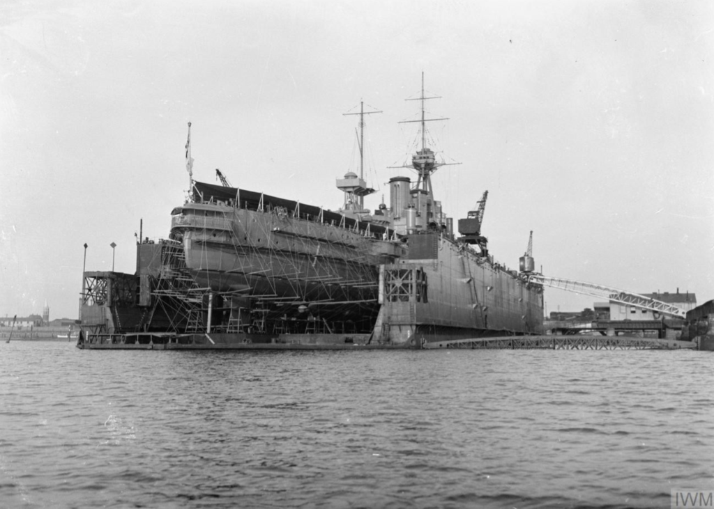 HMS Iron Duke in Dry Dock