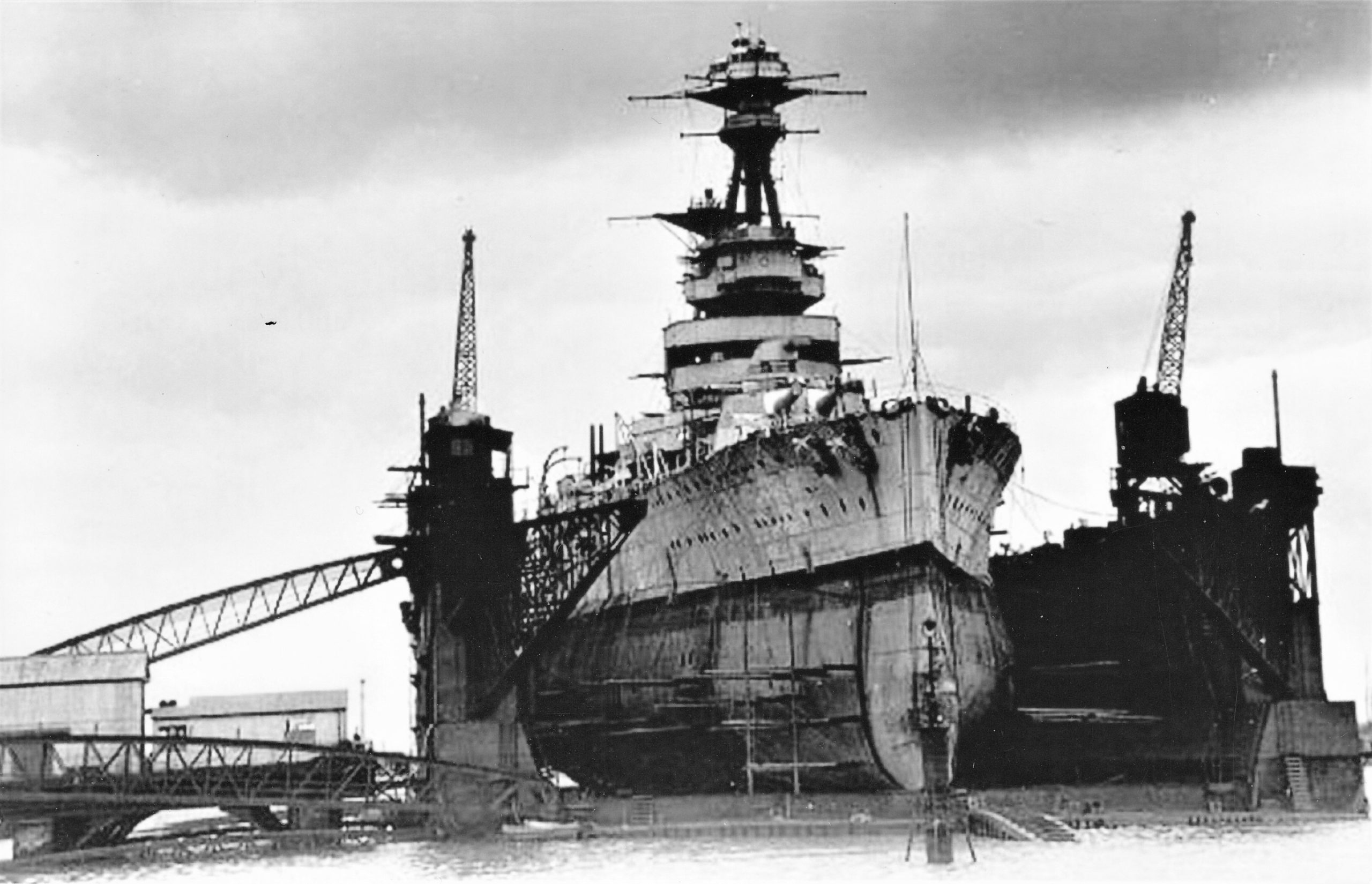 HMS Resolution in dry dock