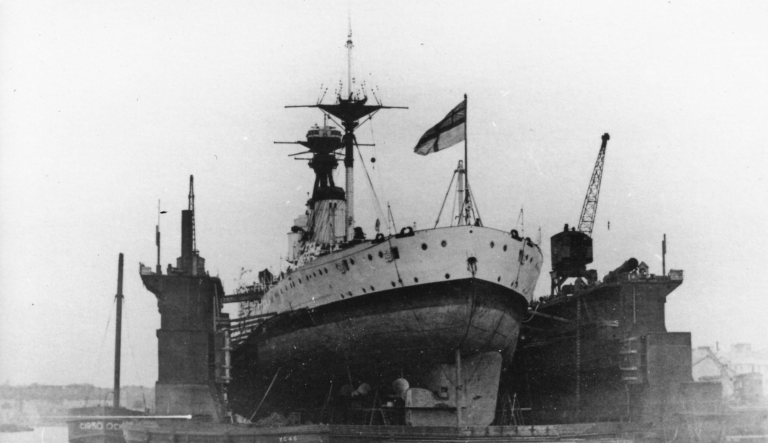 HMS Resolution in dry dock