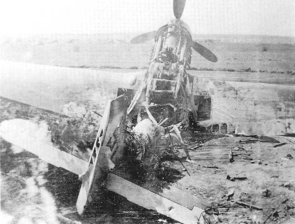 Focke-Wulf Fw190 V18/U2 CF+OY Wk. Nr. 0 004 after being blown up