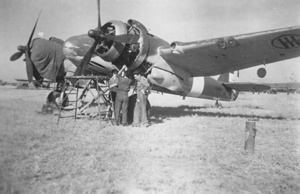 Mechanics servicing Italian Bristol Beaufighter Mk IC T4887 at Catania