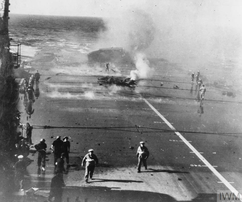 HMS Illustrious after being bombed 10 Jan 1941