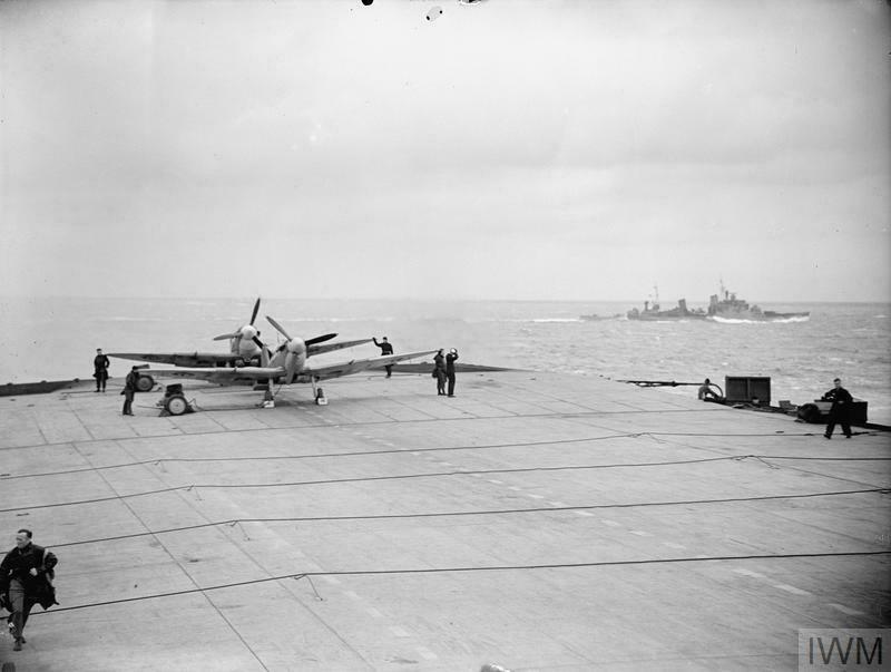 Supermarine Seafire Mk.IIC fighters on board HMS Furious July 1943