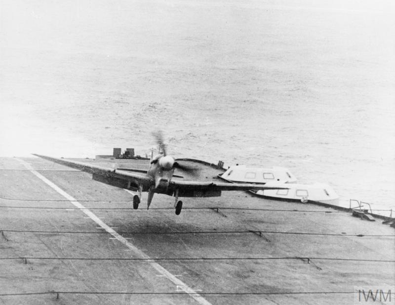 Supermarine Seafire Mk.IIC landing on HMS Formidable Oct 1943