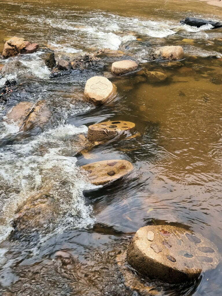 Unstable stepping stone over the Wolgan River