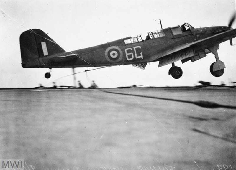 A Fairey Fulmar of 809 Squadron landing on HMS Victorious9 April 1942