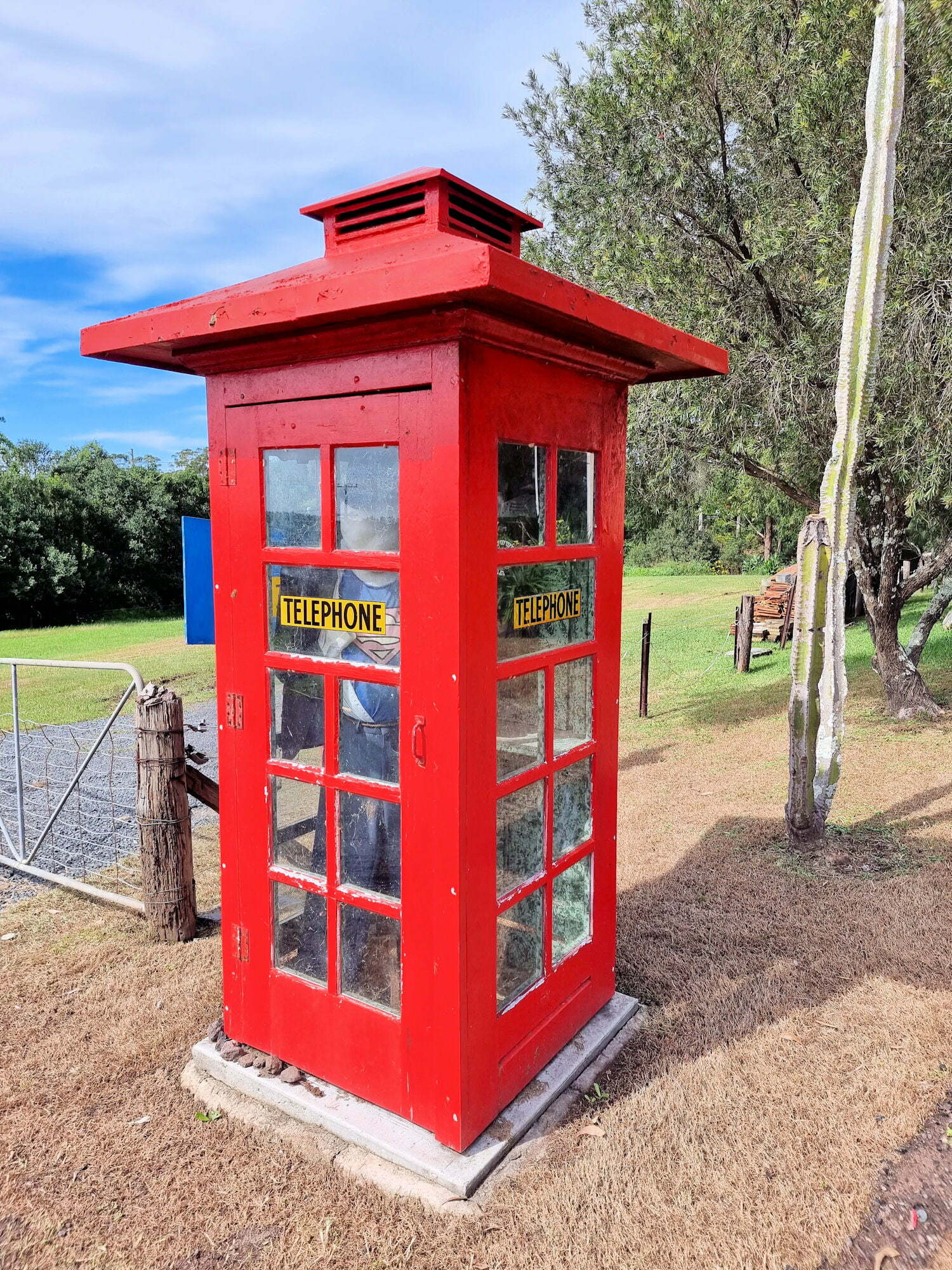 Telephone box with Superman Alison Homestead Wyong