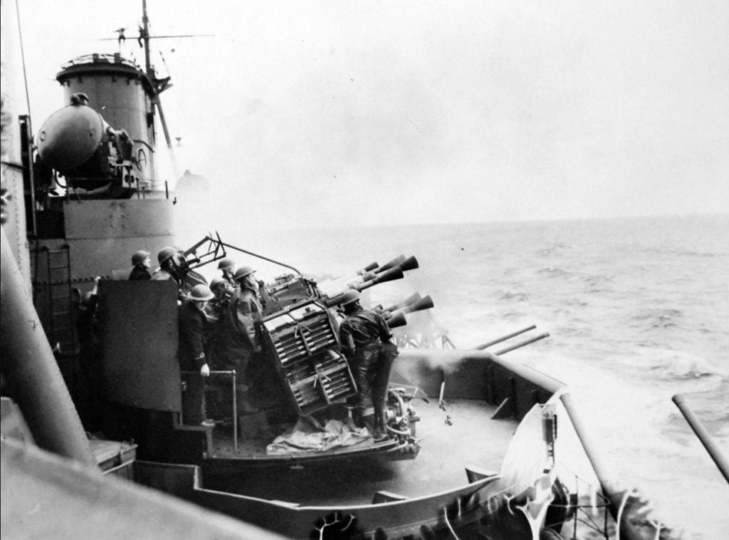 HMS Duke of York 40mm anti-aircraft guns