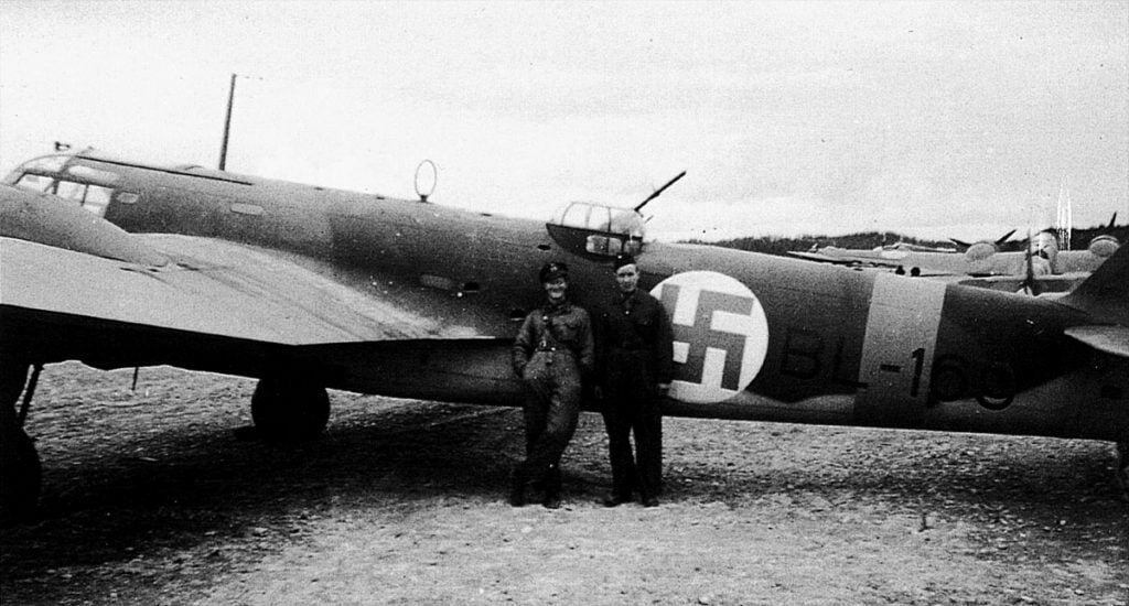 Bristol Blenheim of LeLv42 BL169 with navigator Erik Anttinen and pilot Pentti Aro at Onttola 22 June 1944