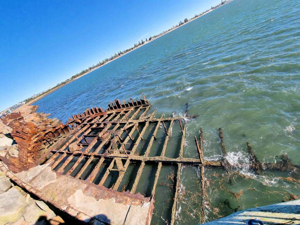 Wreck of the Adolphe on Stockton Breakwall