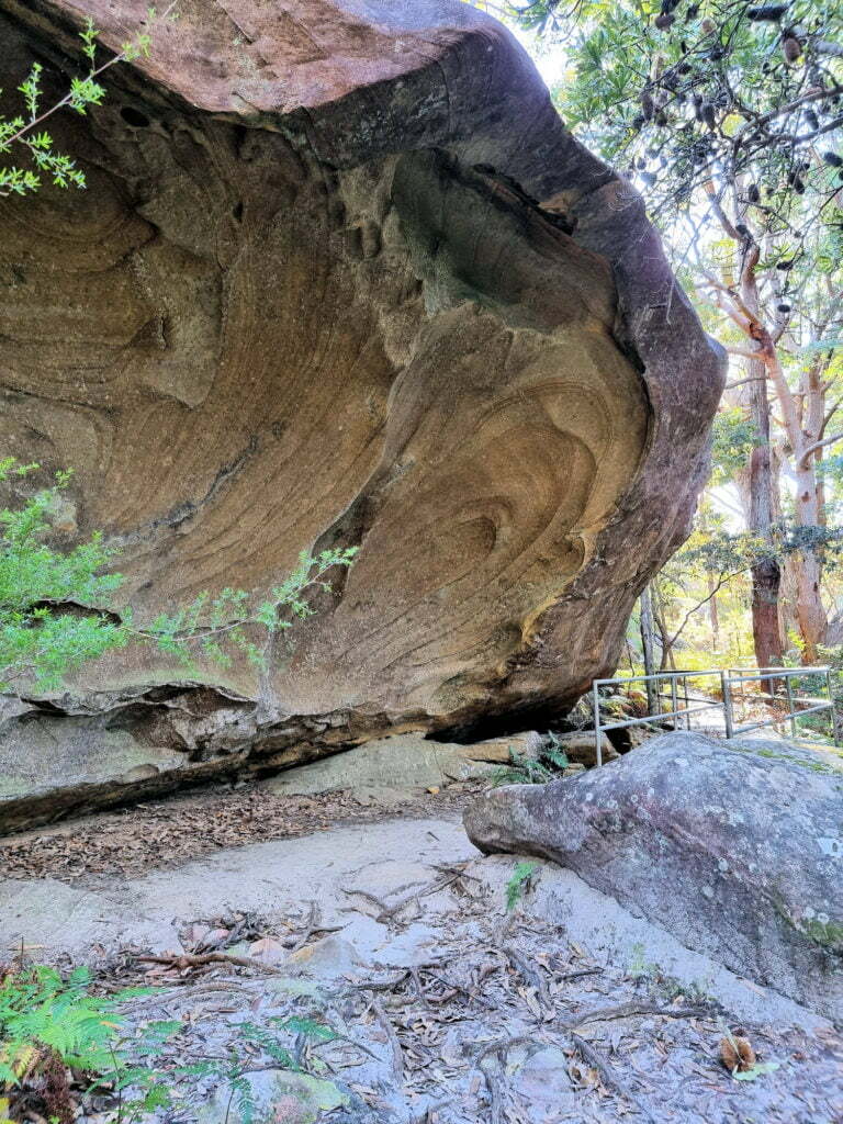 Wind eroded patterns in a boulder