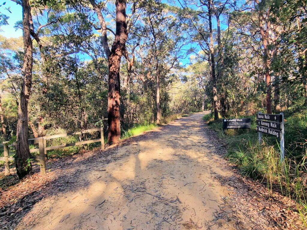 The fire trail at the end of the Kanning Walk