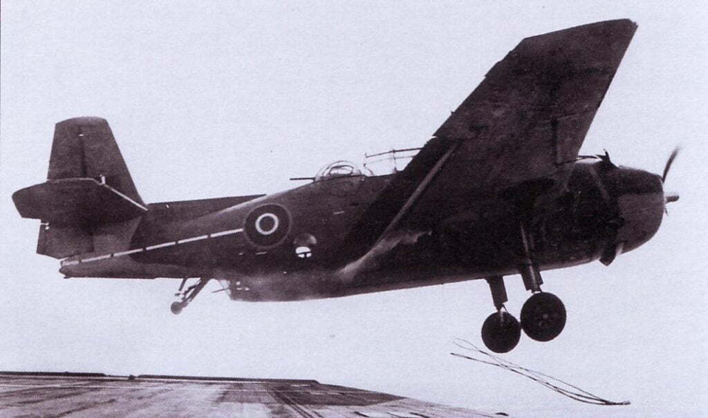 Grumman Avenger of either No. 845 or No. 851 Squadrons is shown taking off from HMS Emperor May 1945