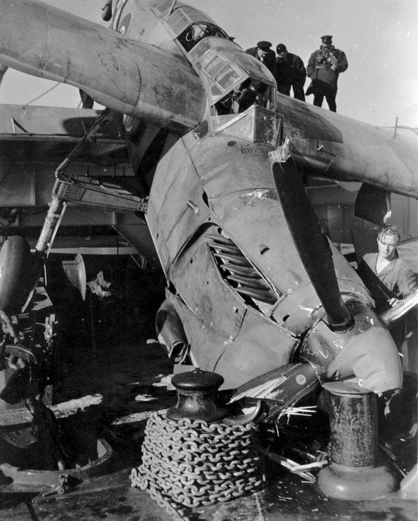 Fairey Barracuda, August 1944, when HMS Rajah was operating as a deck landing training carrier