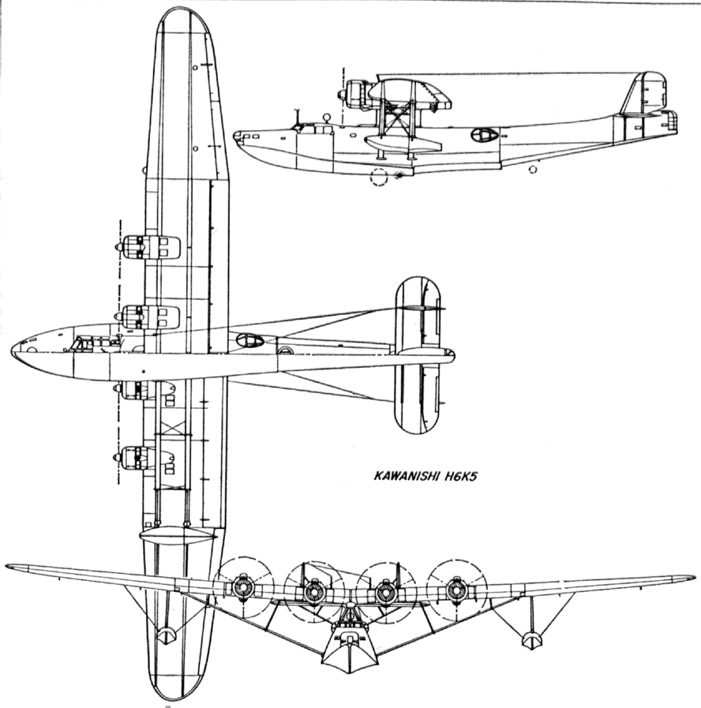 Kawanishi H6K5 Line Drawing