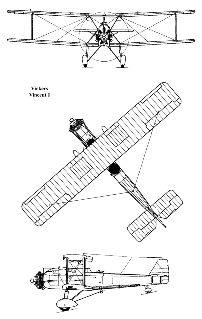 Vickers Vincent Line Drawing