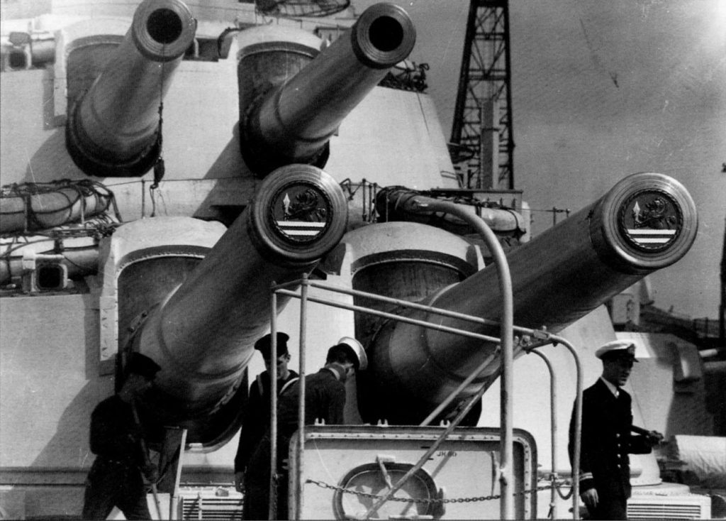 HMS Vanguard Forward 15 inch guns