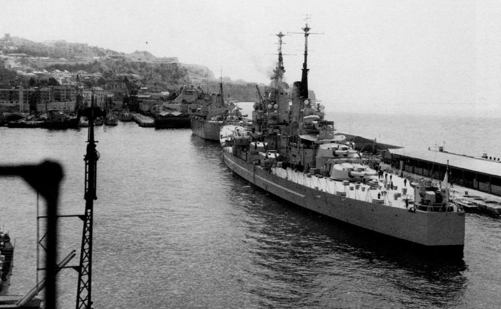 HMS Vanguard at Gibraltar 1954