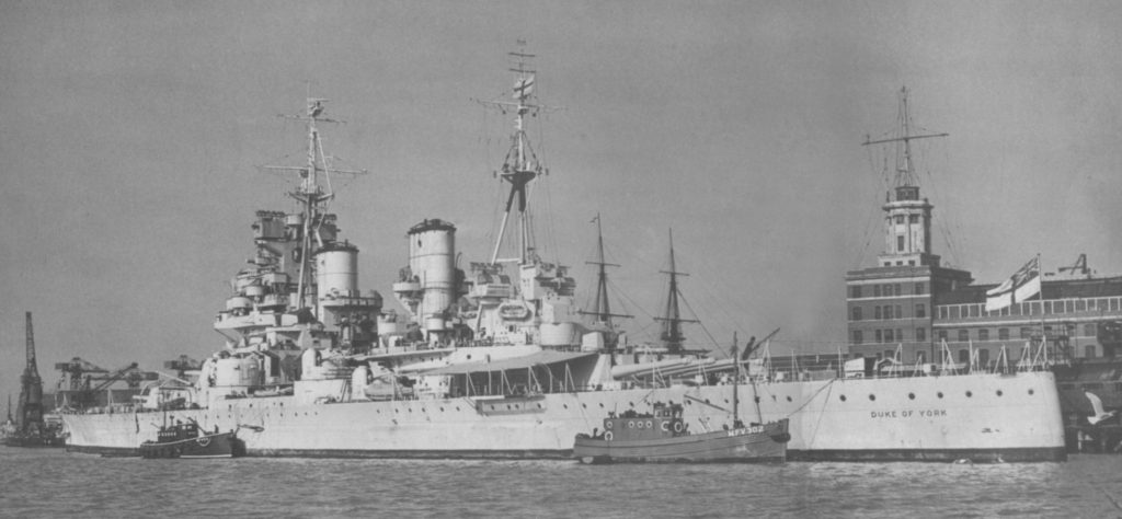 HMS Duke of York at Portsmouth, 1949