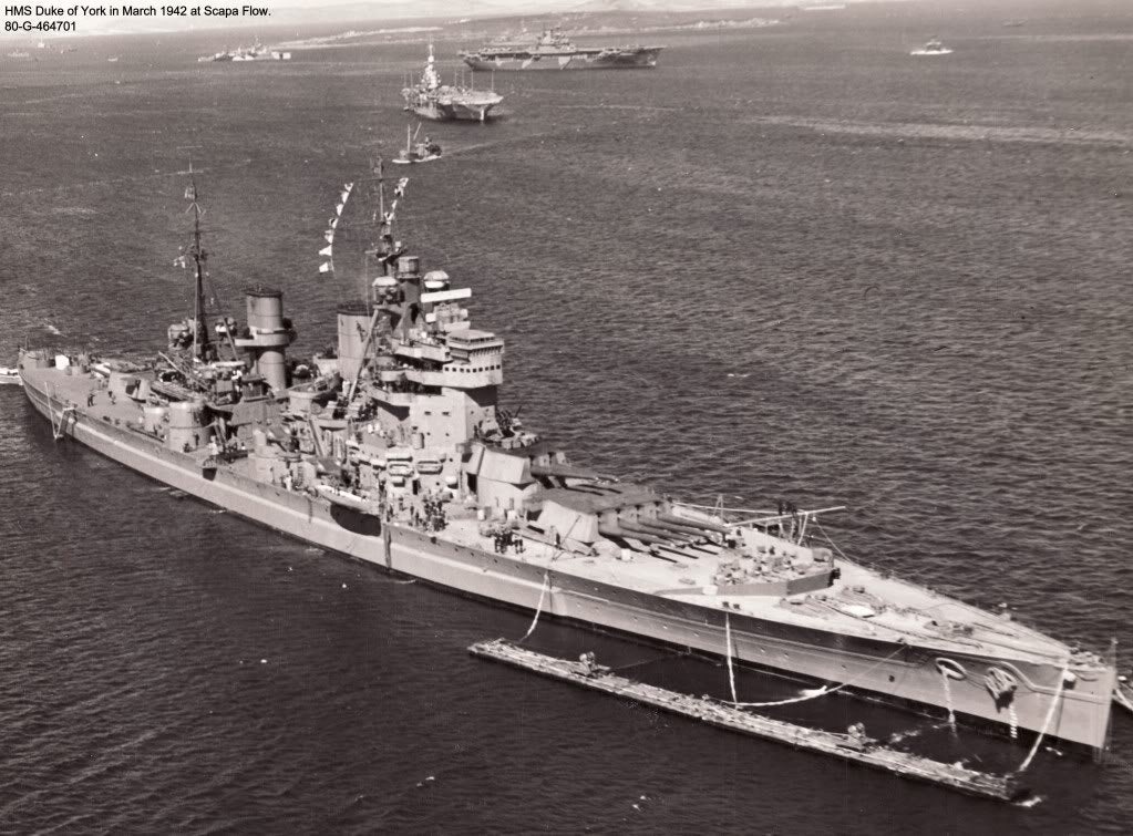 HMS Duke of York at Scapa Flow, March 1942