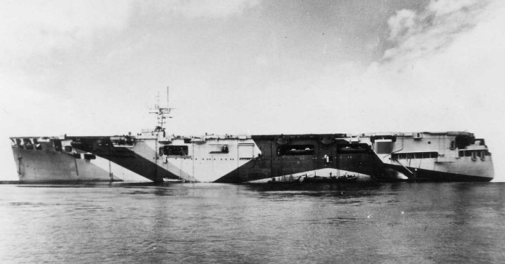 HMS Pretoria Castle arriving at Rosyth to complete post conversion trials March 12th 1943