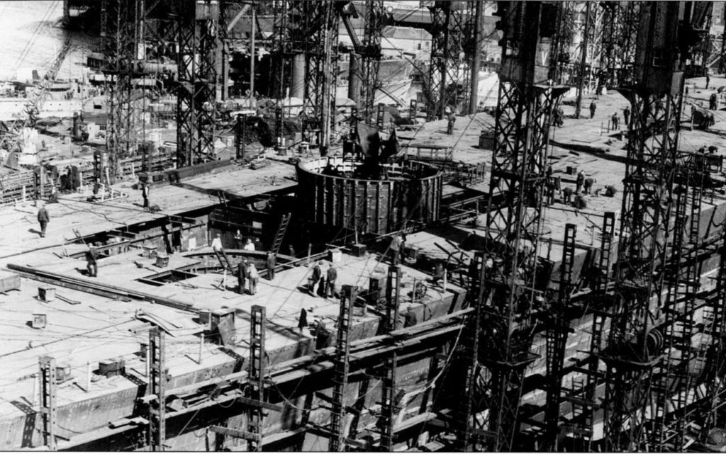 HMS Vanguard under construction